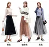 Rokken Mesh Gouden Fluwelen Plooirok Vrouwen 2024 Vintage Koreaanse Casual Slanke Lange Maxi Hoge Taille Winter Party