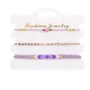 Bracelets de charme 3pcs / ensemble jolies perles de pierre naturelle multicolores amitié mignonne pour adolescente enfants bracelets tissés à la main cadeau