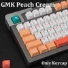 Tangentbord tangentbord GMK Peaches Cream Stor uppsättning Cherry Profile PBT KeyCap Dye-Sub English Custom Personality KeyCaps för mekaniskt tangentbord 61/64/ YQ240123