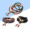 Bracelets de charme 3pcs 8mm Bouddha Mala Bracelet Chaîne Perlée Prière en bois Fait à la main Dévot Perlage Bain