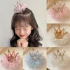 Acessórios de cabelo adorável moda adorável strass coroa pérola liga tiara acessório clipe headwear menina hairpin