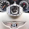 Richardmiler Luxury Watches Automatic Winding Mens Wristwatch Richardmiler RM055 White Ceramic Manual Mechanical Mens Watch med en diameter på 4 H6ZT