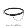 Ceintures M2EA Punk Ceinture de taille pour femmes Alliage et faux cuir avec chaîne strass Night Club Robe Jupe Décor