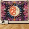 Tapestries Beautiful Bohemian Interior Decoration Tapestry Psychedelic Sun And Moon Hippie Datura Flower Home Hanging On The Wall Tapestry