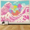 Wandtapijten Zee zonsopgang Japans huiskunst decoratief tapijt Hippie Boheemse decoratieve achtergrond muur laken bankdeken