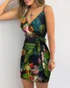 Sukienki swobodne Summer Cottagecore Kobiety spaghetti pasek mini sukienka bez pleców 2024 vintage druk boho seksowna bodycon reresidos plażowa odzież plażowa