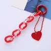 Keychains Colors Acrylic Plastic Link Chain Keychain Creative Heart Key Ring For Women Bag Charm Crafts DIY Handmade Accessories