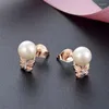 Boucles d'oreilles en argent pur S925, petites perles fraîches incrustées, crochet d'oreille, vente en gros pour femmes, LB128