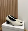 Designer de couro mocassim bombas sandália luxo mulheres amêndoa sexy salto grosso gatinho sandálias moda de alta qualidade bombas de couro gatinho tamanho 35-40