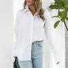 Camicette da donna Ol Camicia Casual Manica lunga Tinta unita Donna Button Down Top Elegante Camicie da ufficio Lady Blusas Abbigliamento da lavoro per le vacanze