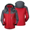 Men's Jackets Mountain Waterproof Ski Jacket Coat Color Block Thicken Plush Lining Reflective Hooded Plus Size Hoodie For Outdoor