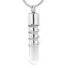 Chaînes IJD10271 Tube de verre en acier inoxydable Souvenir de crémation pour porte-urne de cendres Collier commémoratif Pendentif Bijoux