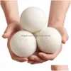 Andere Wäscheprodukte 7 cm wiederverwendbare Clean Ball Natürlicher Bio-Weichspüler Premium-Wolltrocknerbälle Xu Drop Delivery Home Garden Dhnsf