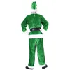Мужские спортивные костюмы Xingqing Костюм Санта-Клауса для мужчин Зеленые топы с длинными рукавами Брюки Комплекты шляп с белой бородой Перчатки Одежда с черным поясом