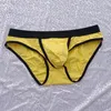 Cuecas masculinas sexy fina cintura baixa u convexo bolsa g-strings briefs tangas roupa interior calcinha macia respirável bikini deslizamento homme
