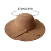 Berets British Retro European And American Style Wool Woolen Hat With Large Brim Round Top Sun Children