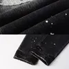 paarse jeans heren, designer jeans voor heren, gestapelde jeans heren, wijde jeansgaten, noodlijdende zwarte gescheurde biker slim fit motorfiets heren, jeanstrends.