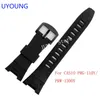 Bracelets Uyoung Watchband for Prg110y/prw1300y Watch Bands Black Silicone Rubber Strap for Men Bracelet