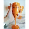 ワイングラス6x Veuve Clicquotアクリルプラスチックシャンパンオレンジフルートワイングラスドロップデリバリーホームガーデンキッチン、ダイニングバードリンDhcza