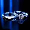 Bandringe Neuer Mo Sang Diamantring Sechs Klaue Klassischer Mo Sang Stein Paarring Hochzeitsgeschenk Imitation Diamantring Njel