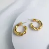 Designer Botega Veneta Boucle d'oreille Nouvelle pâte frite géométrique Twists Cordon d'oreille Goujons pour femmes Advanced Simple Ins Style Boucles d'oreilles en forme de C