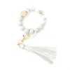 Porte-clés Anti-perte, anneaux, pendentifs décorés, glands, Bracelet, perles à la mode, accessoires cadeaux