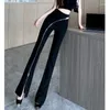Women's Pants WDMSA High Waist Women Korean Fashion Sexy Zipper Flared Trousers Black Slim For Street Clothing