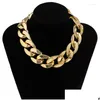 Cadenas Moda Exagerada Collar de cadena grande Mujeres Hombres Declaración Hip Hop Twisted Chunky Grueso CCB Cuban Link Gargantilla Joyería Gótica D DHKJ