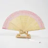 Decorative Figurines Bamboo Folding Fan Fashion Wedding Hand Fragrant Party Carved Chinese Ancient Craft Wooden Vintage Hanfu Dance