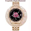 Dames Smart Watch Lady Flash Diamond SmartWatch Drie knoppen Telefoongesprek Bluetooth Sportarmband Hartslagmeter