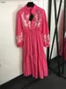 デザイナードレス女性ブランド服のための夏のスカートファッションロゴプリント長袖レディースドレス1月23日