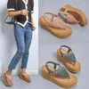 Dress Shoes 2024 Wedges Sandals For Women Wide Heels Slip-On Platform Female Ethnic Style Tassels Sandal Ladies High Heel