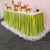 Table Skirt Tulle Tutu Chiffon Baby Shower Birthday Restaurant For Wedding Party Banquet Cloth Stage Decoration