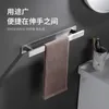 Bath Accessory Set Black Towel Bar Bathroom Rack With Hook Space Aluminum Two Way Install Kitchen Storage Holder