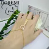Armband Doremi Custom Name Thin Chain Armband Finger Chain Letters Ring Armband Girls Smycken Set Friendship Girls Armband