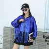 Mode Women's Jacket 2024 Spring New Women's Jacket Sequin Women's Top Loose Long Pleated Performance Clothing 240123