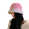 Boinas a prueba de viento mujeres sombrero de invierno niñas casual pescador cálido cubo gorra sombrero gota