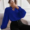 Blusas femininas camisas blusa para mulheres senhoras de escritório negócios camisa branca alta pescoço puff punhos feminino 2024 outono casual blusas