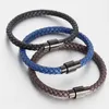 Link Armbanden Mode Eenvoudige Leer Gevlochten Voor Mannen Vrouwen Punk Hip Hop Zwart/Blauw/Bruin Kleur Klassieke Vintage sieraden Drop