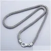 Chains S925 Sterling Sier Ltalian Pipcorn Chain Mens Tough Guy Textura Hong Kong Personalidade de Hip-Hop Drop Dhnw0