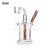 Hittn 5,5 Zoll Mini Dab Rig Rig Flast Glas Bong American Color Rauchwasserleitung mit 14mm Quarz Bangerzubehör gemischtes Farben 2024 Neu