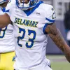 NCAA College Delaware Blue Hens Football Jersey Ryan O'Connor Marcus Yarns Kyron Cumby Jourdan Townsend Chandler Harvin Braden Brose Jackson