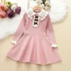 Mädchenkleider Menoea Mädchen Baby Pullover Strickkleid Winter Herbst Rot Weihnachten 2023 Mode Pullover Kleid Mädchen Prinzessin Kleider Vestidos