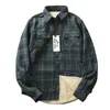 Men's Casual Shirts Winter Plaid Fleece Jacket Men Flannel Thermal Warm Coat For Outdoor Work Sherpa Lined Button Down Vintage Shirt