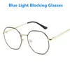 Montature per occhiali da sole Uomo Occhiali vintage anti luce blu Montatura rotonda Donna Lente Miopia Specchio ottico Occhiali semplici anti-blu trasparenti in metallo