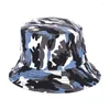 Berretti Commercio Estero Double-Sided Dai Jun Verde Camouflage Flat Top Cappello a secchiello Alpinismo all'aperto Protezione solare Fie