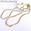 Necklaces 5Pcs ,18K Gold Plated Women Fashion Simple Design Flat Snake Chain Jewelry Necklace Waterproof Hip Hop For Men 2023