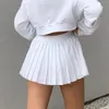 Rokken Zomer Pastel Goth Geplooide Rok Korte Vrouw Elastische Taille Mini Sexy Borduren Tennis Preppy