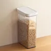 Opslagflessen Doorzichtig verzegeld blik met deksel Plastic maatbeker Emmer Creal Jar Food Grade Container Keukengadgets