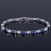 Bangles S925 Sterling Silver Zircon Bracelet Women's Accessories Sapphire Emerald Black Gemstone Bracelets Bride Wedding Luxury Jewelry